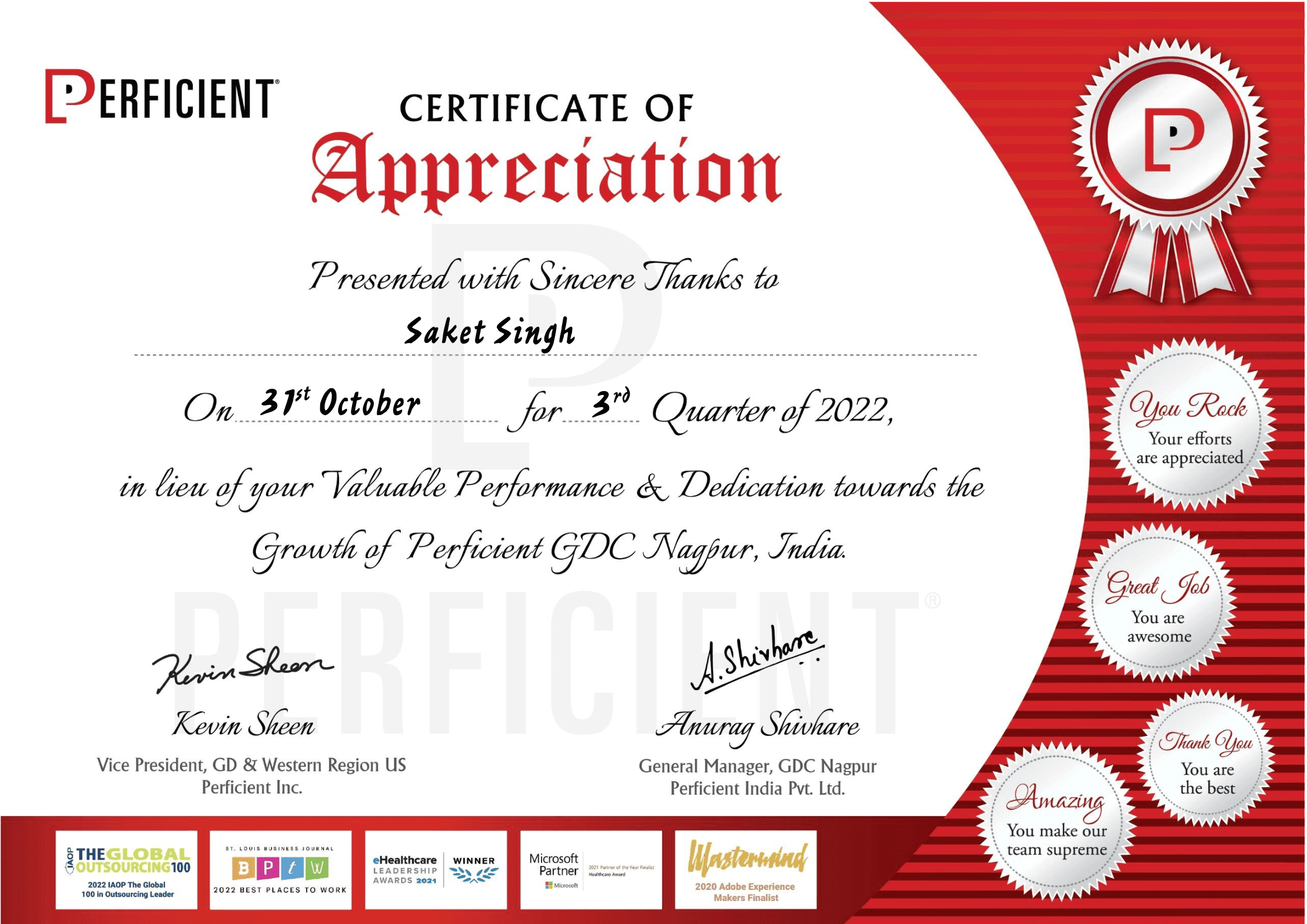 Q3 2022 - Appreciation Award